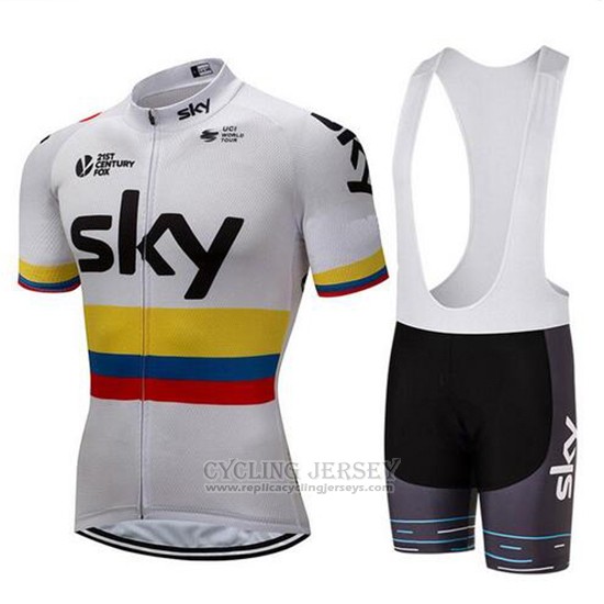 2018 Cycling Jersey Sky Champion Colombia Short Sleeve and Bib Short